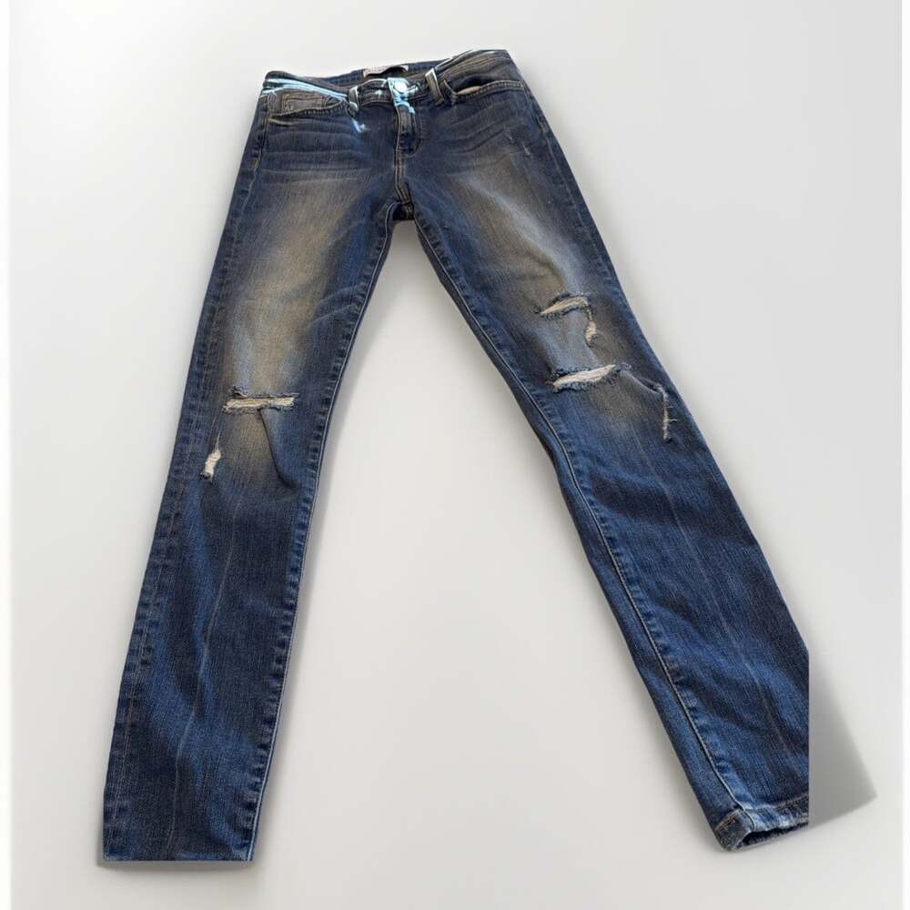 FLYING MONKEY Y2863 Skinny Distressed Stretch Denim Blue Jeans S 26/27